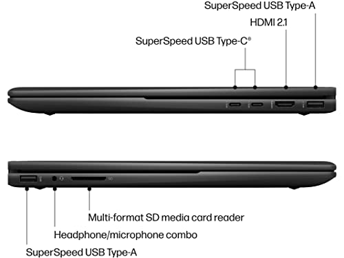 HP 2022 Envy x360 2-in-1 15.6" FHD Touch Screen Laptop, AMD Ryzen 5 5625U, 16GB RAM, 1TB SSD, AMD Radeon Graphics, FHD Camera, Amazon Alexa, Backlit Keyboard, Windows 11, Black, 32GB USB Card