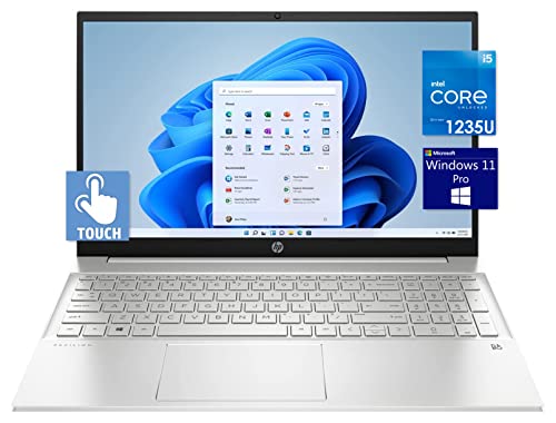 HP Pavilion 15.6" 1080p Touchscreen Business Laptop - 10-core 12th Gen Intel Core i5-1235U - Windows 11 PRO - Intel® Iris® Xe Graphics - w/HDMI Cable (16GB RAM | 512GB PCIe SSD)