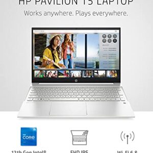 HP Pavilion 15.6" 1080p Touchscreen Business Laptop - 10-core 12th Gen Intel Core i5-1235U - Windows 11 PRO - Intel® Iris® Xe Graphics - w/HDMI Cable (16GB RAM | 512GB PCIe SSD)