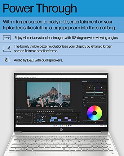 HP Pavilion 15.6" 1080p Touchscreen Business Laptop - 10-core 12th Gen Intel Core i5-1235U - Windows 11 PRO - Intel® Iris® Xe Graphics - w/HDMI Cable (16GB RAM | 512GB PCIe SSD)