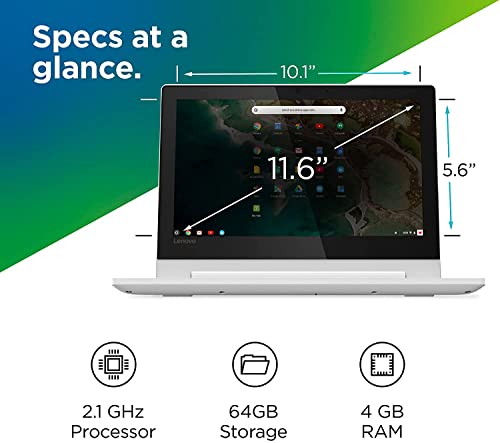 Flagship Lenovo Chromebook Flex 3 2 in 1 Touchscreen Laptop Computer, 11.6-Inch HD (1366 x 768) IPS Display, MediaTek MT8173C Processor, 4GB LPDDR3, 64 GB eMMC, Chrome OS, Blizzard White