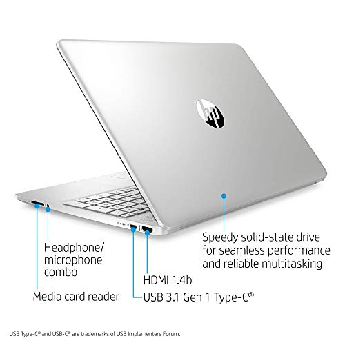 HP 15-Inch FHD Laptop, 10th Gen Intel Core i5-1035G1, 8 GB RAM, 256 GB Solid-State Drive, Windows 10 Home (15-dy1036nr, Natural Silver) (Renewed)