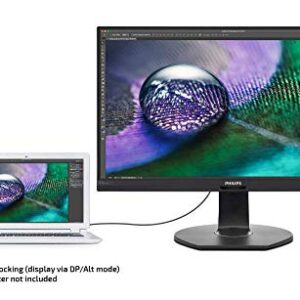 Philips Brilliance 272P7VUBNB 27" Monitor, 4K UHD IPS, 122% sRGB, USB-C Connectivity and Hub, Powersensor, Height Adjustable, 4Yr Advance Replacement