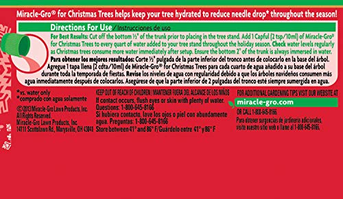 Miracle-Gro VB300515-2 Plant Food, Hydrates Keeps Green All Holiday Season, 2-Pack Christmas Trees, 2 Pack, red