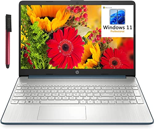 HP 15 15.6" FHD Business Laptop Computer, Hexa-Core AMD Ryzen 5 5500U (Beat i5-1135G7), 16GB DDR4 RAM, 512GB PCIe SSD, 802.11AC WiFi, Bluetooth 4.2, Spruce Blue, Windows 11 Pro, BROAG 64GB Flash Drive