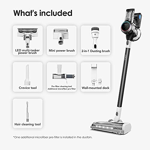 Tineco Pure ONE S11 Cordless Vacuum Cleaner, Smart Stick Handheld Vacuum Strong Suction & Lightweight, Cordless Handheld Vacuum Deep Clean Hair, Hard Floor, Carpet, Car (Pure ONE S11 Grey)