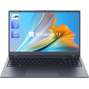 tulasi laptop computer, 2023 laptop, windows 11 laptop 12gb ram 256gb nvme ssd intel n5095 quad-cores laptops with 15.6 inches 1080p ips display, support wifi 5, bluetooth, webcam, usb type c