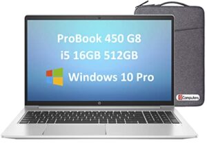 hp probook 450 g8 15.6″ fhd (intel 4-core i5-1135g7, 16gb ram, 512gb ssd, uhd graphics, full hd ips), business laptop, backlit kb, type-c, rj-45, webcam, ist computers, windows 10 pro / 11 pro