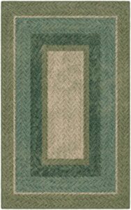 brumlow mills muted braided print home indoor area rug for living room decor, dining, kitchen rug, or bedroom mat, 2’6″ x 3’10”, green