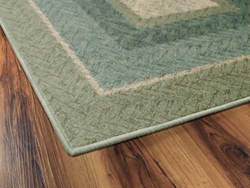 Brumlow Mills Muted Braided Print Home Indoor Area Rug for Living Room Decor, Dining, Kitchen Rug, or Bedroom Mat, 2'6" x 3'10", Green