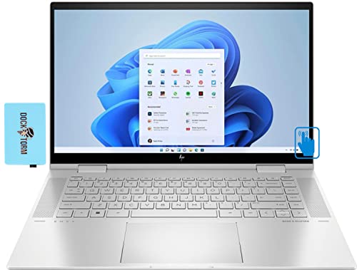 2022 HP Envy x360 15.6'' 60Hz Touchscreen FHD IPS 2-in-1 Laptop 12th Gen (Intel i5-1235U 10-Core, 16GB RAM, 512GB PCIe SSD, Intel Iris Xe, Backlit KYB, WiFi 6, BT 5.2, HD Webcam, Win 11 Home) with Hub