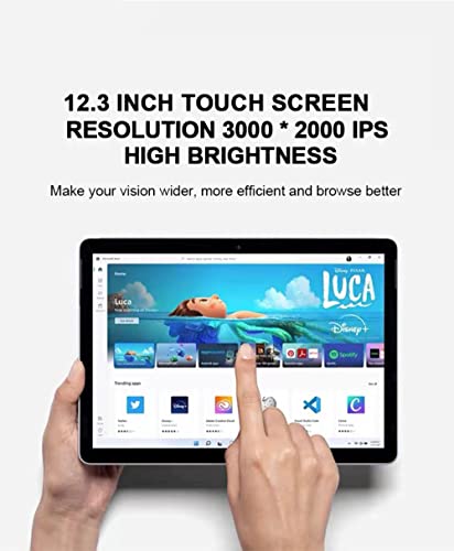 12.3 inch 2 in 1 Laptop Intel Celeron J4125 Quad Core 8G RAM Win 11 Laptops Touch Screen Tablet PC with Keyboard