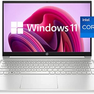 Newest HP Pavilion 15 Laptop, 15.6” Full HD Display, Intel Core i7-1165G7 Processor, Backlit Keyboard, Fingerprint Reader, Wi-Fi 6, Natural Silver (32GB RAM | 1TB SSD, Windows 11 Home)