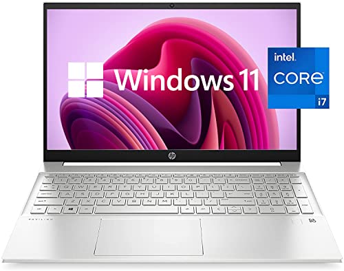 Newest HP Pavilion 15 Laptop, 15.6” Full HD Display, Intel Core i7-1165G7 Processor, Backlit Keyboard, Fingerprint Reader, Wi-Fi 6, Natural Silver (32GB RAM | 1TB SSD, Windows 11 Home)