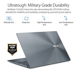 ASUS ZenBook 13 OLED Ultra-Slim Laptop, 13.3” OLED FHD NanoEdge Bezel Display, AMD Ryzen 5 5500U, 8GB LPDDR4X RAM, 512GB PCIe SSD, NumberPad, Wi-Fi 5, Windows 11 Home, Pine Grey, UM325UA-DH51