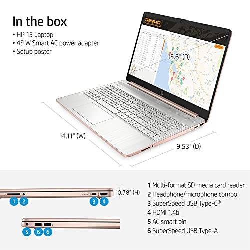 HP Pavilion 15.6" FHD Laptop, AMD Ryzen 5 5500U (Beats i7-11370H), 16GB RAM, 1TB PCIe NVMe M.2 SSD, Thin & Portable, Micro-Edge & Anti-Glare, Long Battery Life, Win10, Rose Gold (2021 Latest Model)