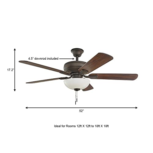 Hampton Bay Rothley II 52 in. Bronze LED Ceiling Fan with Light Kit