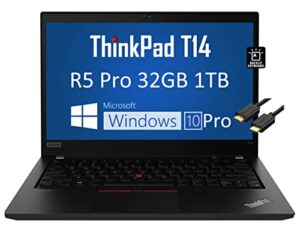 lenovo thinkpad t14 14″ fhd (32gb ram, 1tb pcie ssd, 6-core ryzen 5 pro 4650u (beats i7-1165g7)), full hd 1080p ips anti-glare business laptop, backlit keyboard, type-c, webcam, windows 10 pro – 2022