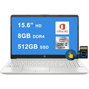 hp business 15 laptop 15.6” diagonal hd touchscreen i 11th gen intel core i3-1115g4 (beat i5-8265u) i 8gb ddr4 512gb ssd i i usb-c hdmi 5 office365 win10 + 32gb microsd card