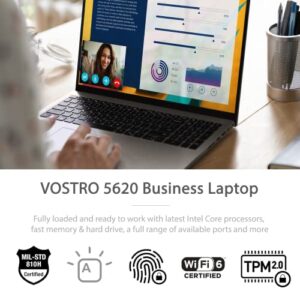 Dell Vostro 5620 Business Laptop, 16" FHD Display, Intel Core i7-1260P, 32GB RAM, 1TB SSD, Webcam, RJ45, SD Card Reader, HDMI, Backlit Keyboard, FP Reader, Wi-Fi 6, Windows 11 Pro, Silver