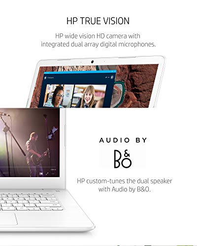 HP Chromebook 14 Laptop, Dual-core Intel Celeron Processor N3350, 4 GB RAM, 32 GB eMMC Storage, 14-inch FHD IPS Display, Google Chrome OS, Dual Speakers and Audio by B&O (14-ca051nr, 2020)