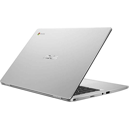 ASUS 2019 Chromebook 14 FHD 1080P Display with Intel Dual Core Celeron Processor N3350, 4GB RAM, 32GB eMMc SSD Storage, Webcam, 802.11AC WiFi, Bluetooth, USB3.1 Type-C, Google Chrome OS-Silver