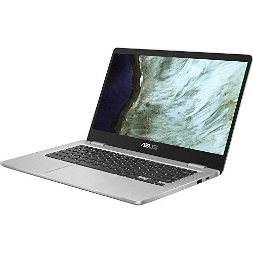 ASUS 2019 Chromebook 14 FHD 1080P Display with Intel Dual Core Celeron Processor N3350, 4GB RAM, 32GB eMMc SSD Storage, Webcam, 802.11AC WiFi, Bluetooth, USB3.1 Type-C, Google Chrome OS-Silver