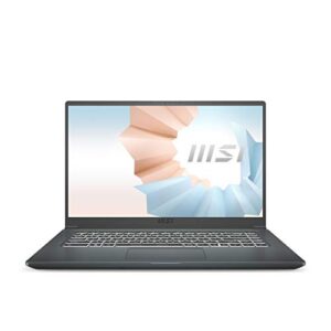 MSI Modern 15 Professional Laptop: 15.6" IPS-Level Thin Bezel Display, Intel Core i7-1165G7, NVIDIA GeForce MX450, 16GB RAM, 512GB NVMe SSD, Thunderbolt 4, Win10 PRO, Carbon Gray (A11SB-220)