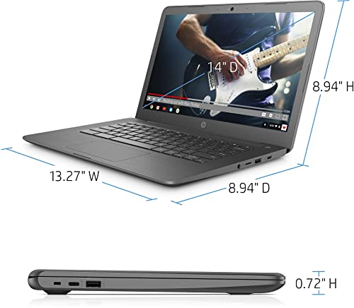 HP Chromebook 14 FHD Laptop, Dual-core Intel Celeron Processor N3350, 4GB RAM, 64GB eMMC Storage, 14-inch FHD IPS Display, Google Chrome OS, Dual Speakers and Audio by B&O (14-ca064dx, 2022)