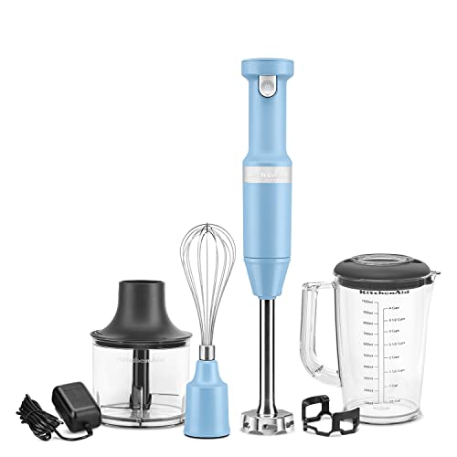 KitchenAid Cordless Variable Speed Hand Blender with Chopper and Whisk Attachment - KHBBV83