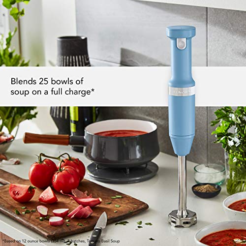 KitchenAid Cordless Variable Speed Hand Blender with Chopper and Whisk Attachment - KHBBV83