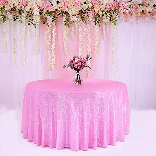 132" Blush Pink Sequin Tablecloth, Sequin Tablecloth, Sequin Table Cloths Blush Pink Table Sequin Linens for Wedding