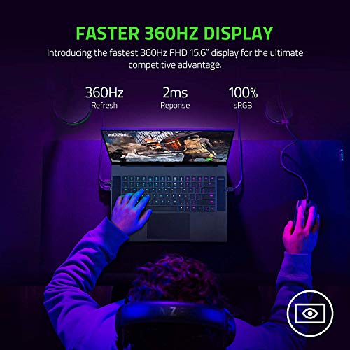 Razer Blade 15 Advanced Gaming Laptop 2021: Intel Core i7-10875H NVIDIA GeForce RTX 3080, 15.6” 360Hz Full HD 32GB RAM 1TB SSD - CNC Aluminum - Chroma RGB - Thunderbolt 3 (Renewed)