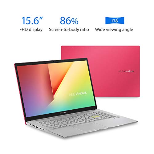 ASUS VivoBook S15 S533 Thin and Light Laptop, 15.6” FHD Display, Intel Core i5-1135G7 CPU, 8GB DDR4 RAM, 512GB PCIe SSD, Wi-Fi 6, Windows 11 Home, AI Noise-Cancellation, Resolute Red, 533EA-DH51-RD