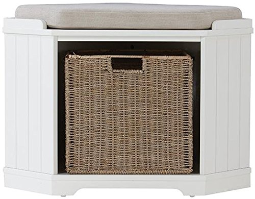 Home Decorators Collection Whitaker Corner Bench, 20" Hx28 Wx20 D, White