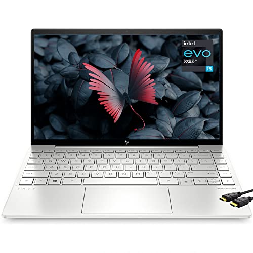 HP Envy 13.3" FHD Notebook Laptop, Quad Core Intel Core i5-1135G7, 8GB DDR4 RAM, 1024GB PCIE SSD, Intel Iris Xe Graphics, Bluetooth, Backlit Keyboard, Fingerprint, HDMI Cable, Windows 10 Home, Silver