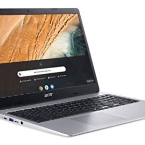 2021 Acer Chromebook 315 Laptop Computer 15.6inch HD Display Intel Celeron N4000 Processor(Up to 2.6GHz) 4GB RAM 32GB eMMC Webcam BT USB Type C Chrome OS + TiTac (Renewed) Silver 15-15.99 inches