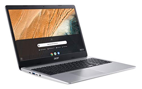 2021 Acer Chromebook 315 Laptop Computer 15.6inch HD Display Intel Celeron N4000 Processor(Up to 2.6GHz) 4GB RAM 32GB eMMC Webcam BT USB Type C Chrome OS + TiTac (Renewed) Silver 15-15.99 inches