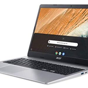 2021 Acer Chromebook 315 Laptop Computer 15.6inch HD Display Intel Celeron N4000 Processor(Up to 2.6GHz) 4GB RAM 32GB eMMC Webcam BT USB Type C Chrome OS + TiTac (Renewed) Silver 15-15.99 inches