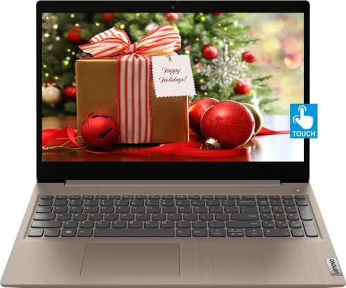 2022 Lenovo IdeaPad 3 15.6" HD Touch Screen Laptop, Intel Dual-Core i3-1115G4 Up to 4.1GHz, 8GB DDR4 RAM, 512GB PCI-e SSD, Webcam, WiFi 5, HDMI, Bluetooth, Windows 10 S - Almond + TiTac Card