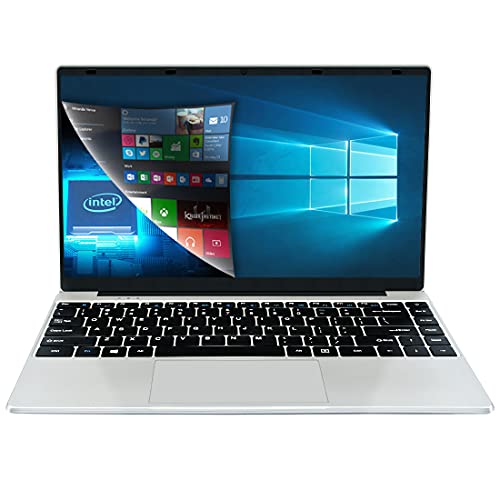 VGKE B14 Windows 10 Laptop, 14 inches Full HD 1920*1080 IPS 100% sRGB Display, Itel X7-E3950 Quad-Core, 6GB LPDDR3, 128GB SSD, Expandable 1TB, 4K, WiFi, BT4.0 (Silver)