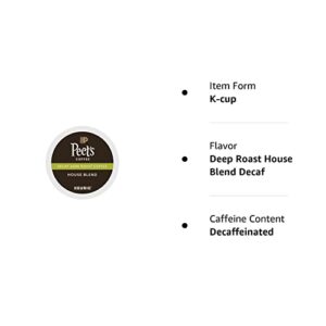 Peet's Coffee & Tea Coffee Decaf House Blend K-Cup Portion Pack for Keurig K-Cup Brewers, 88 Count