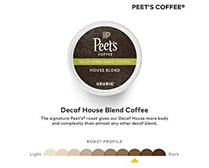 Peet's Coffee & Tea Coffee Decaf House Blend K-Cup Portion Pack for Keurig K-Cup Brewers, 88 Count