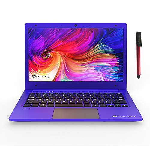 Gateway 11.6" FHD Ultra Slim Laptop Computer, AMD A4-9120e Up to 2.4GHz, 4GB DDR4 RAM, 64GB eMMC, Bluetooth 4.0, Webcam, USB Type-C, HDMI, Remote Work, Windows 10 S, BROAGE 64GB Flash Drive, Purple