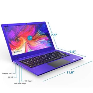 Gateway 11.6" FHD Ultra Slim Laptop Computer, AMD A4-9120e Up to 2.4GHz, 4GB DDR4 RAM, 64GB eMMC, Bluetooth 4.0, Webcam, USB Type-C, HDMI, Remote Work, Windows 10 S, BROAGE 64GB Flash Drive, Purple