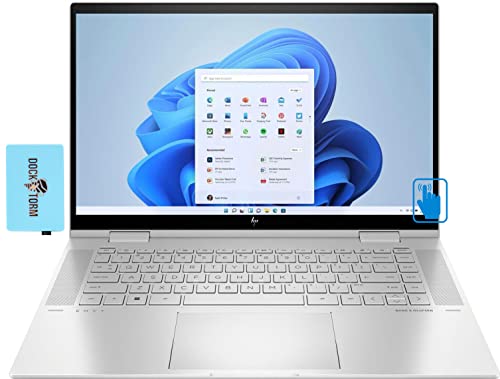 2022 HP Envy x360 15.6'' 60Hz Touchscreen FHD IPS 2-in-1 Laptop 12th Gen (Intel i5-1235U 10-Core, 16GB RAM, 1TB PCIe SSD, Intel Iris Xe, Backlit KYB, WiFi 6, BT 5.2, HD Webcam, Win 11 Home) with Hub