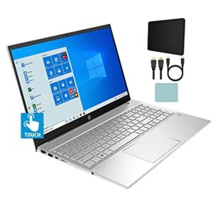 HP Pavilion 15.6' FHD IPS Touchscreen Laptop PC | 8-Core AMD Ryzen 7 5700U | Backlit Keyboard | Webcam| B&O Audio| Bluetooth | W10H | Mazepoly Accessories (16GB RAM 512GB SSD), Silver