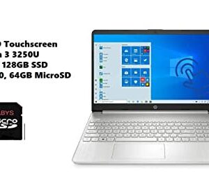 HP 14" HD LED Touchscreen Laptop, AMD Ryzen 3 3250U up to 3.5GHz, 8GB DDR4, 128GB SSD, Bluetooth, Wi-Fi, HD Webcam, HD Audio, Media Card Reader, USB 3.1-C, HDMI, Windows 10, 64GB ABYS Micro SD Card