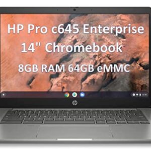 HP Pro C645 Chromebook Enterprise 14” HD WLED (AMD Dual-Core Athlon 3050C, 8GB RAM, 64GB eMMC SSD) Narrow Bezel Business Laptop, B&O Audio, 2 x USB-C, HDMI, 3-Cell 58whr, Silver, Chrome OS - 2022