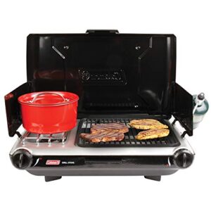 Coleman Gas Camping Grill/Stove | Tabletop Propane 2 in 1 Grill/Stove, 2 Burner